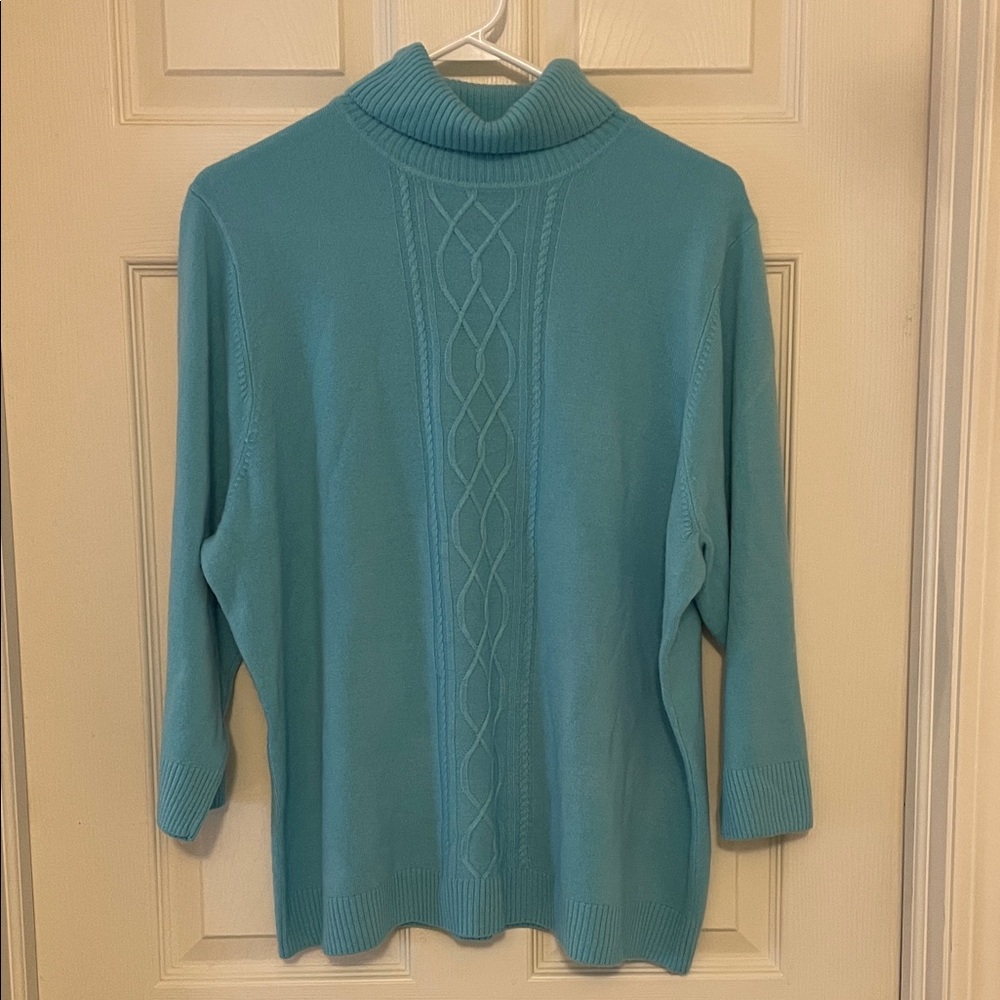 Requirements Blue Turtleneck Sweater